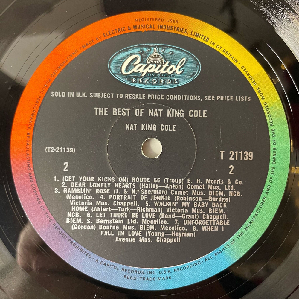 Винтажная виниловая пластинка LP Nat King Cole The Best Of (UK 1968)