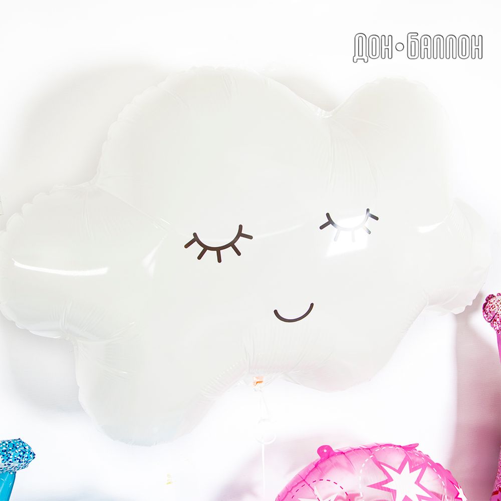 Шар (27''/69 см) Фигура, Облако, Белый, 1 шт.