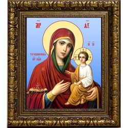 Тихвинская Божья Матерь. Икона на холсте.