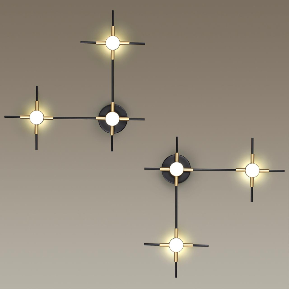 3906/9WL L-VISION ODL21 307 черн/золот/металл Настен. cветильник IP20 LED 9WL 720Лм 4000К COSTELLA