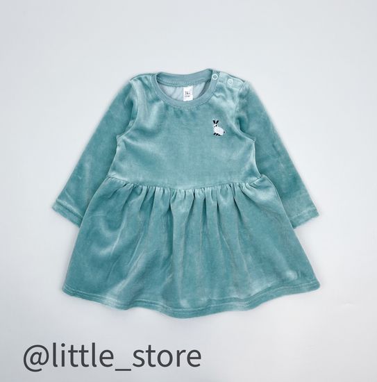 Платье велюровое "Пушок" Морская волна