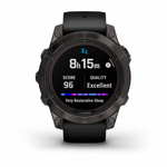 Смарт часы Garmin Fenix 7 Pro Sapphire Solar титановый угольно-серый DLC с черным ремешком