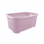Корзина для белья вязаный узор 35л открытая шт пепельно-розовый