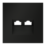 Накладка для розетки компьютерной двойной RJ45+RJ45 кат.6, S70 (черный матовый)