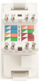 Розетка DEC RJ45 UTP кат.6a,  1мод.,  бел. (22.5х45мм)