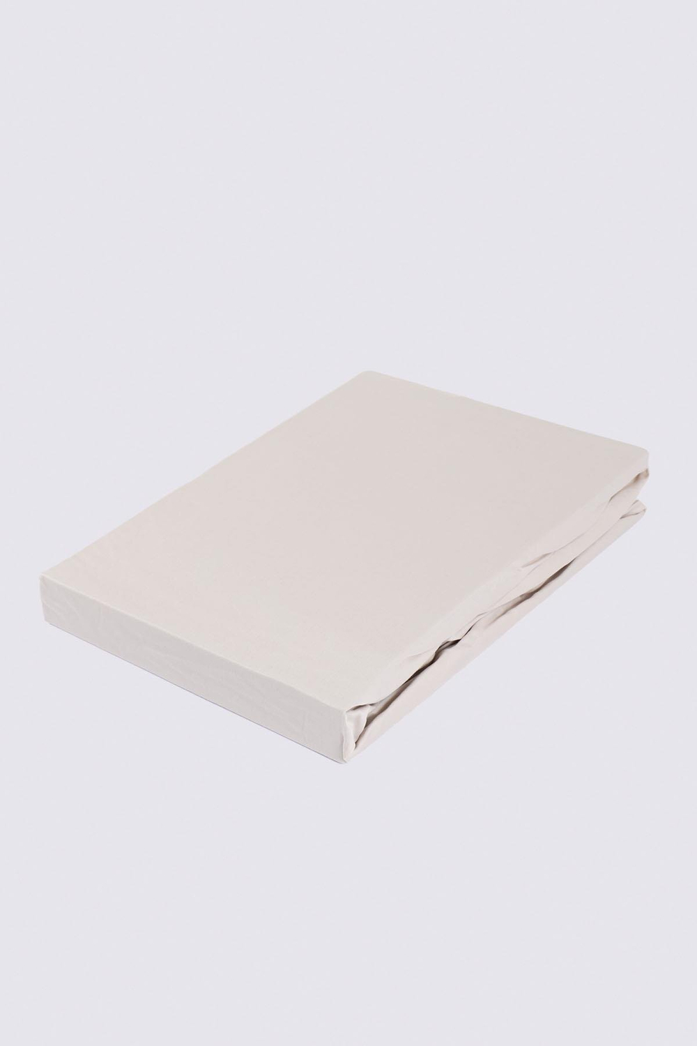 Сатиновая простынь на резинке EcoCotton 120х200 | бежевая