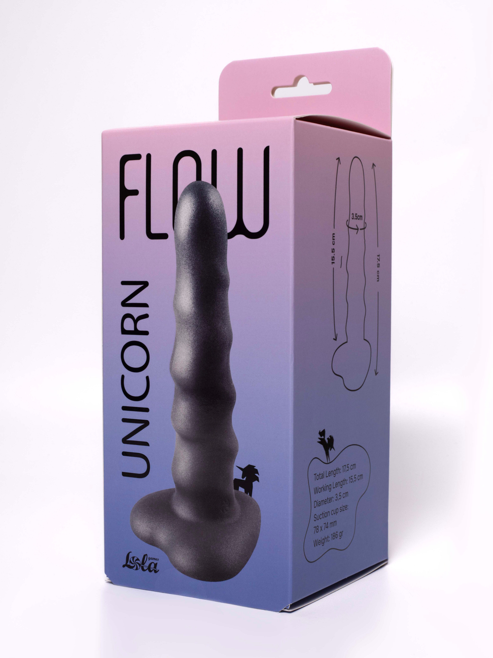 Нереалистичный дилдо Unicorn Black 2043-03lola