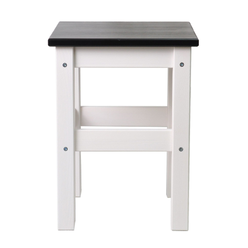 Табурет деревянный Одвар 33х33 см из массива сосны, черный/белый