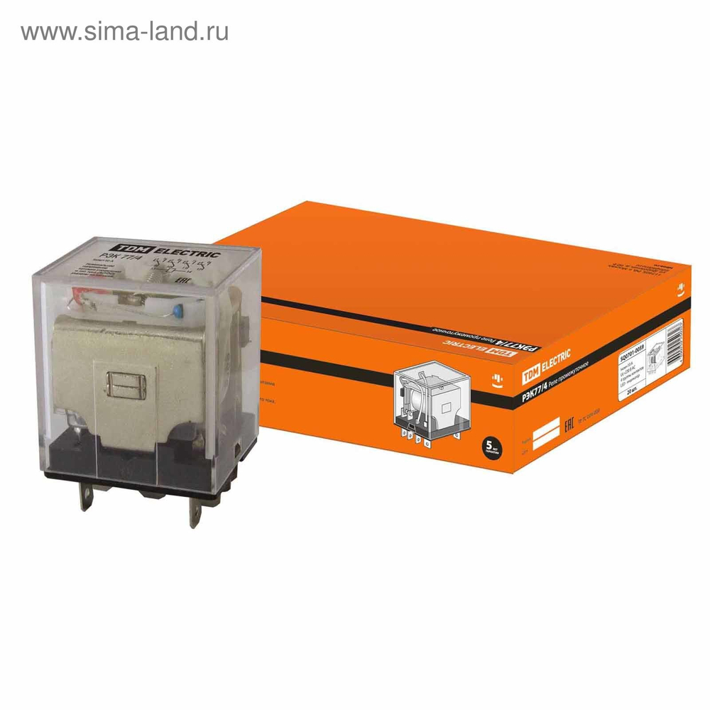Реле промежуточное РЭК77/4 с инд. 10А 230В АC TDM SQ0701-0059