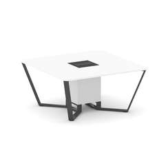 Steel Meet Стол переговорный квадратный KM-PR.B.SP-08 Белый Бриллиант/Графит Глянец/Металл Антрацит