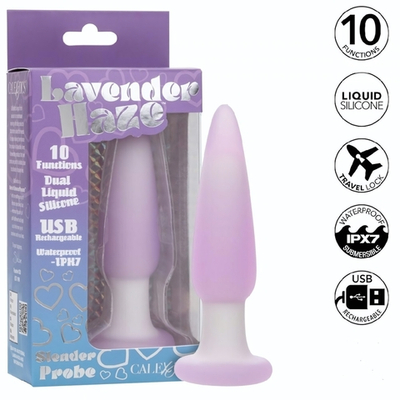Анальная пробка с вибрацией Lavender Haze Slender лавандовый 11,5 см