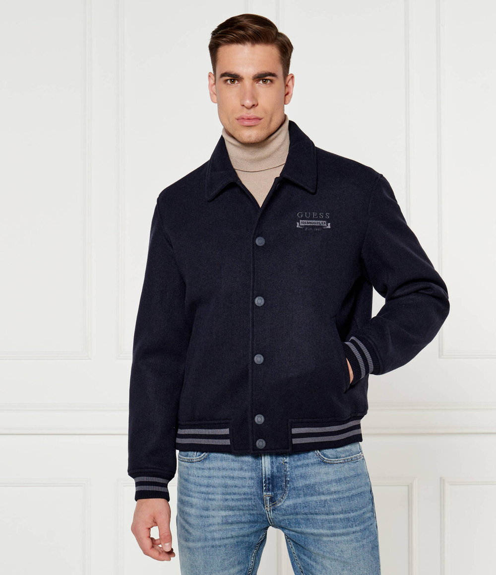 Куртка бомбер MELTON GUESS - темно-синий(M4BL29 WGJ72)