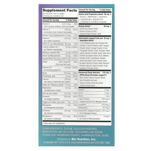 Bio Nutrition, Men's Wellness, 60 таблеток