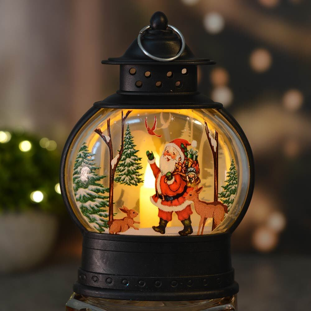 Сувенир новогодний с подсветкой "Лампа. Дедушка Мороз" 7*4*13см, черный