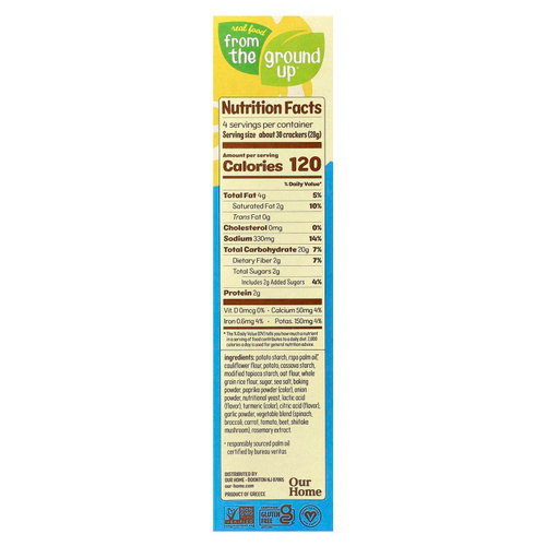 From The Ground Up, крекеры из цветной капусты, морская соль, 113 г (4 унции)