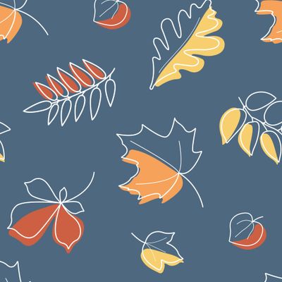 Осенние листья в стиле дудл