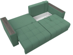 Диван прямой с декором Лига-049 НПБ, Амур 11 РОГОЖКА зеленый
