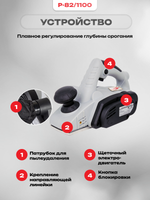 Рубанок электрический РЕСАНТА Р-82/1100