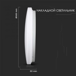 Накладной светодиодный светильник V-TAC, 36 Вт, 3000К 4000K 6400К, IP20, SKU 217609