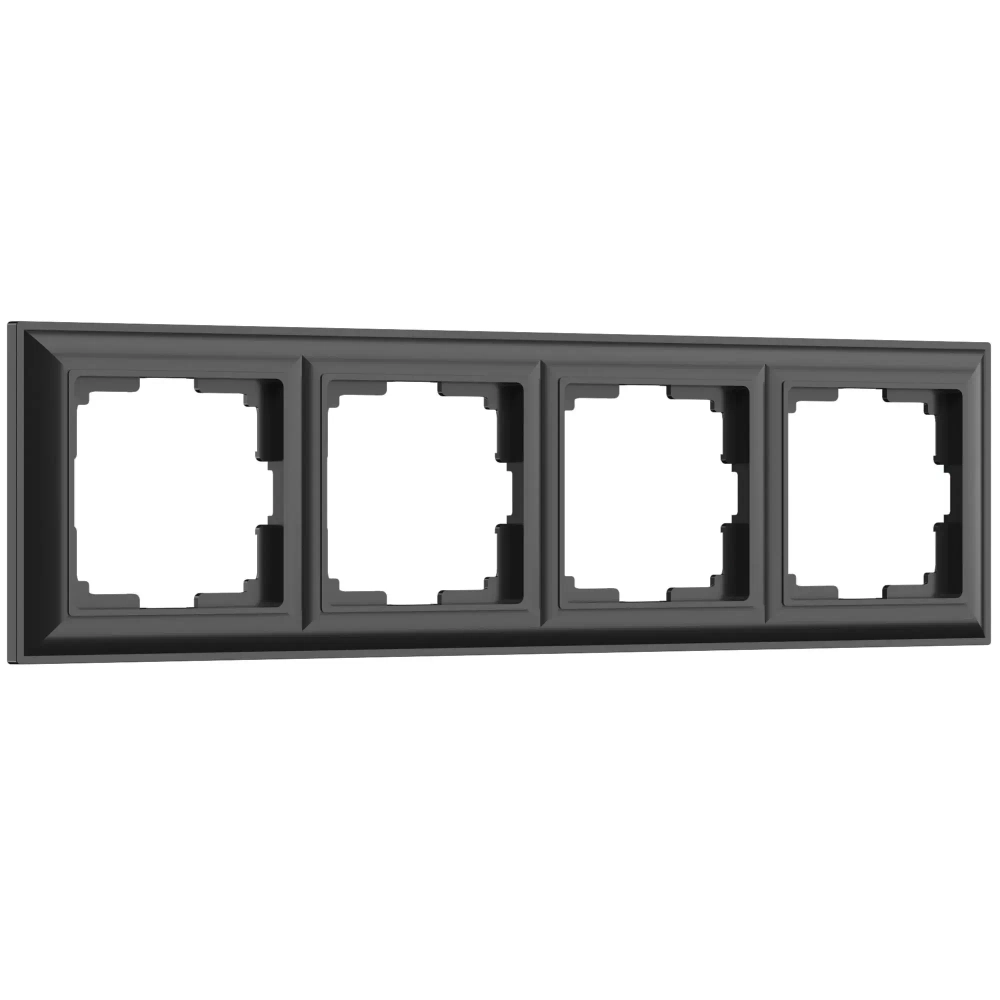 Рамка на 4 поста Fiore (черный матовый) W0042208