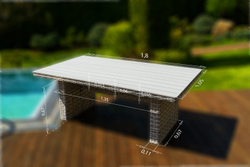 Обеденный лаунж-стол из искусственного ротанга ВЕНЕЦИЯ 180 (серый)