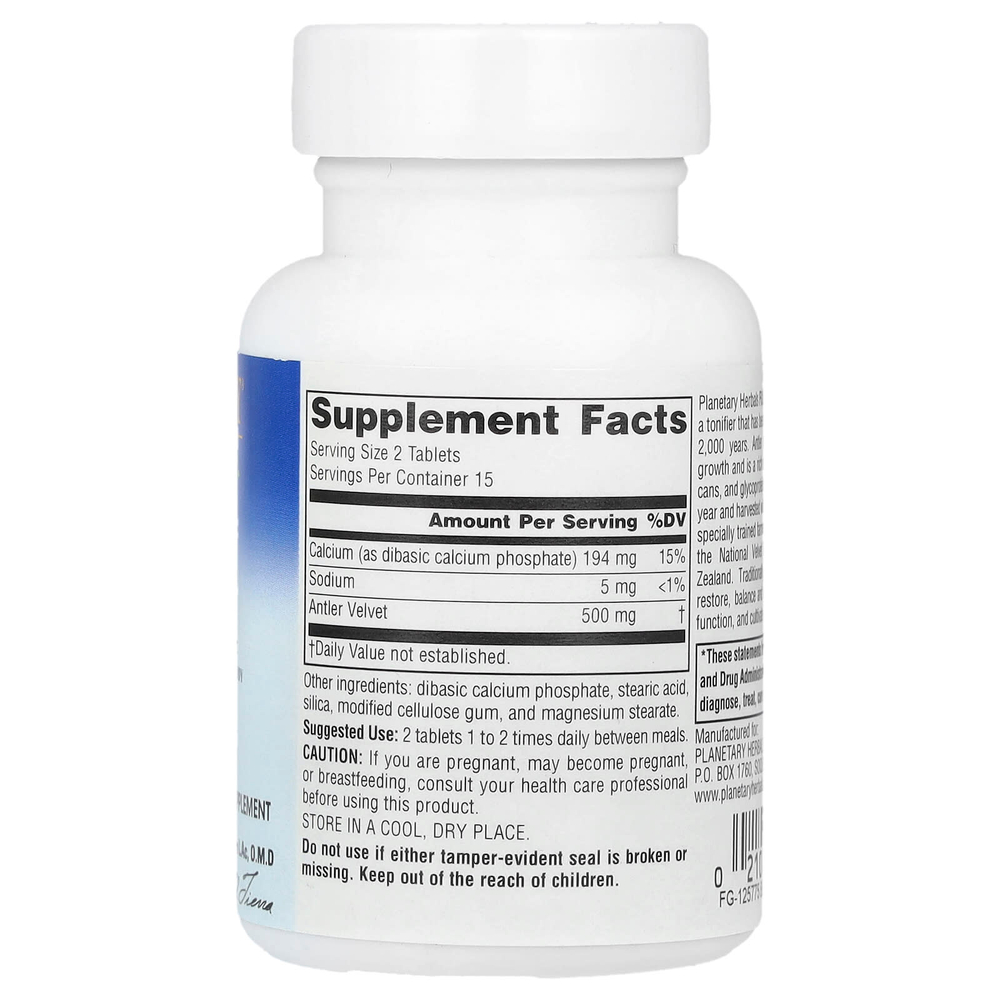 Planetary Herbals, Full Spectrum™, пантовый бархат, 30 таблеток (250 мг в 1 таблетке)