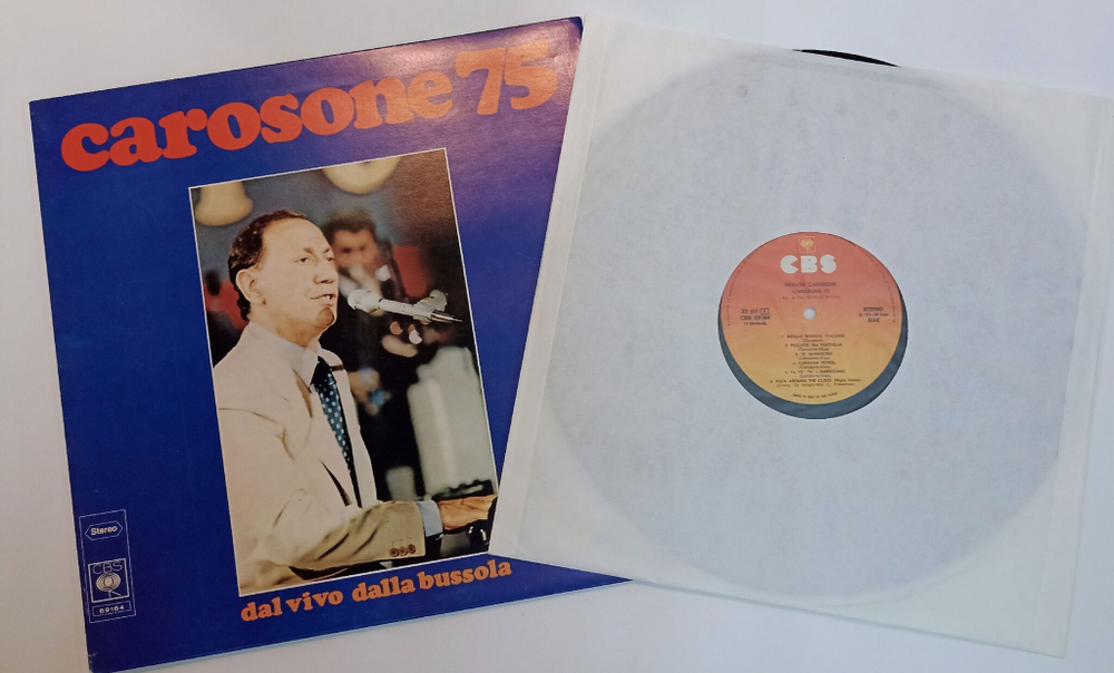 Винтажная виниловая пластинка LP Renato Carosone Carosone 75 Dal Vivo Alla Bussola (Italy 1975)