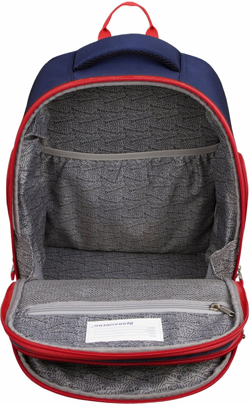 Рюкзак BRAUBERG CLASSIC, легкий каркас, премиум материал, Lion, синий, 37х32х21 см, 228829