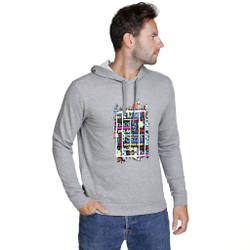 Мужская кофта теннисная Tennis-Point Graffity Hoody Men - Grey, Multicoloured