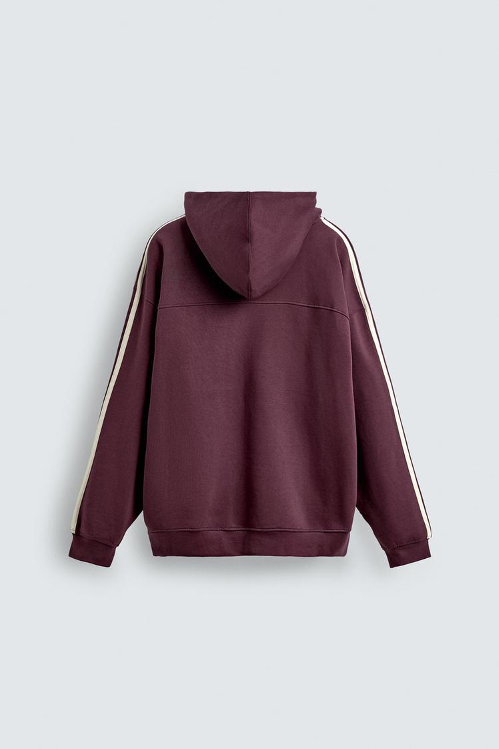 ZARA ТОЛСТОВКА С НАШИВКАМИ И КОНТРАСТНЫМИ ПОЛОСАМИ, ГРАНАТОВЫЙ