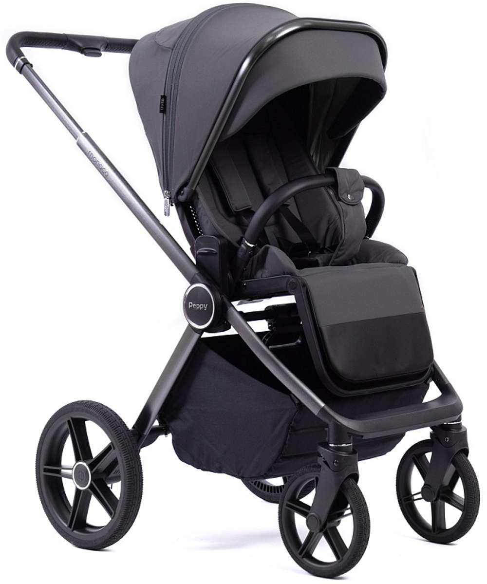 Детская коляска Peppy Monaco 3 в 1 с автокреслом Verona Beige Antrazit (графитовый), рама серая