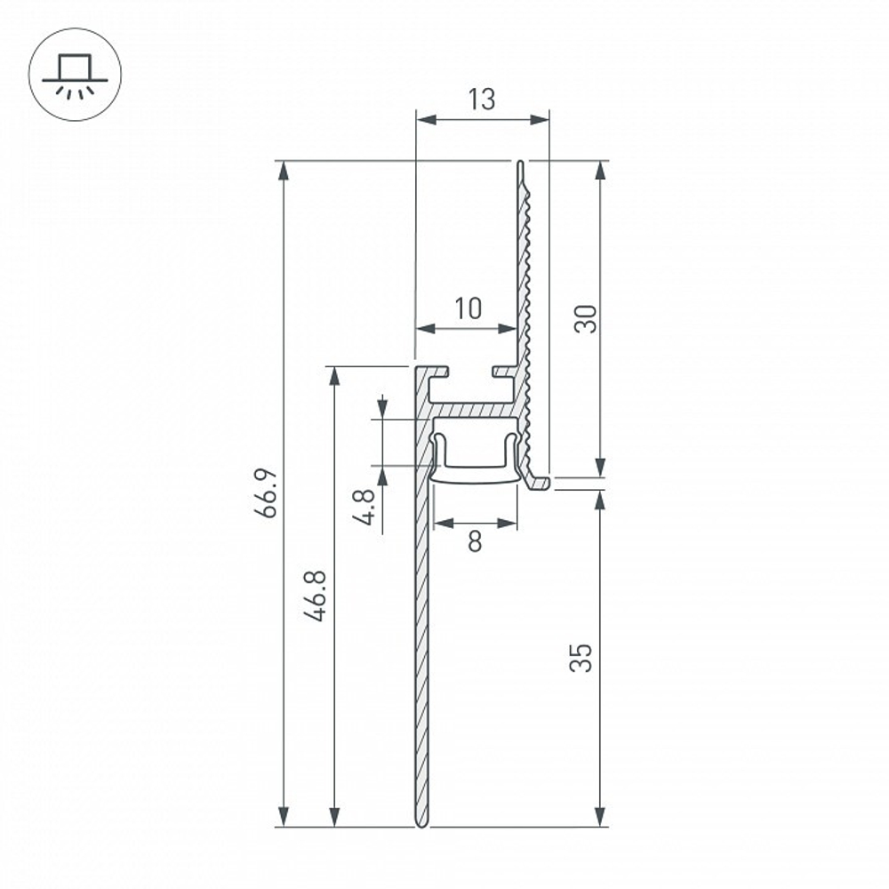 Профиль для плинтусов гибкий Arlight FANTOM 043675(1)