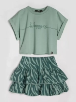 Летний костюм для девочки, юбка и футболка