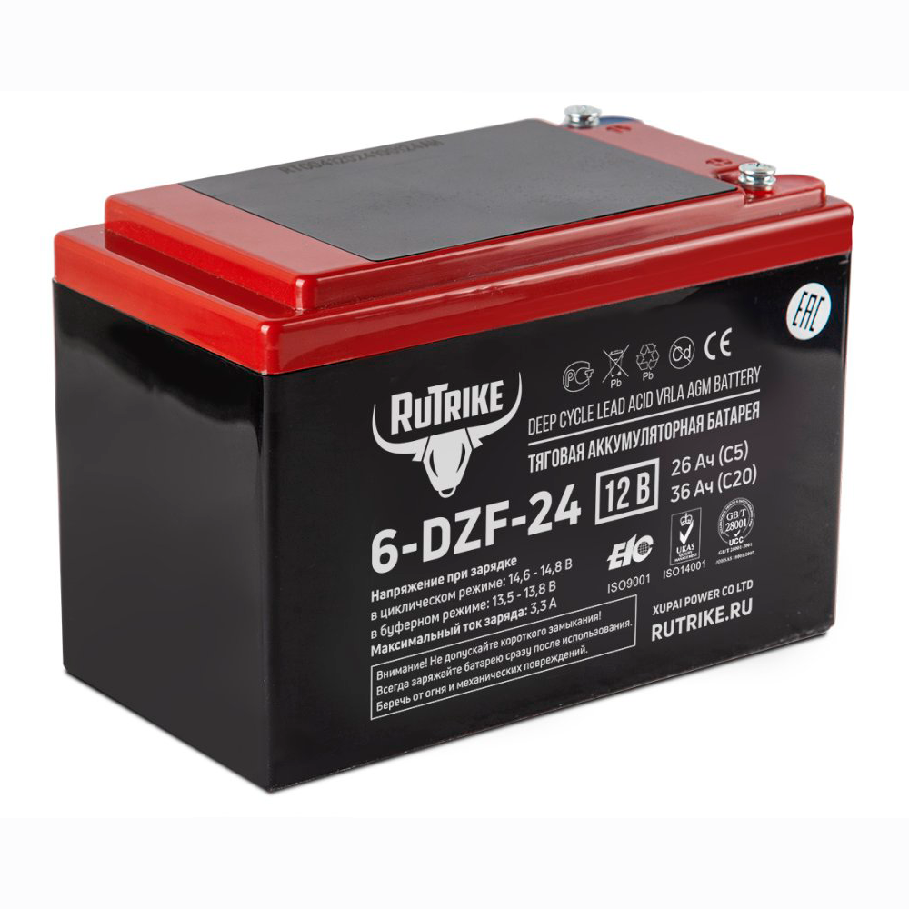 Аккумулятор RuTrike 6-DZF-24 (AGM)