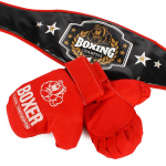 Боксерский набор пояс и перчатки (Лидер)
