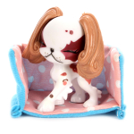 Кукла Ardana Baby 32,5см в розовом платье и голубых лосинах с собачкой и аксесс. WJ-19258/1 (Junfa)