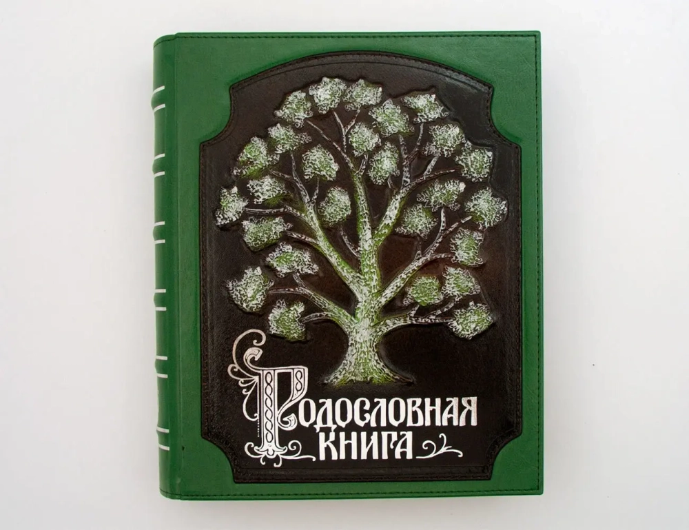 Альбом генеалогическое древо "Традиции", комбинированная кожа (зеленая)