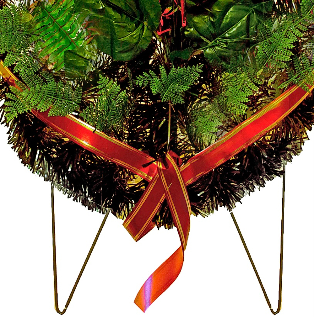 Венок ритуальный 110 см желтые лилии