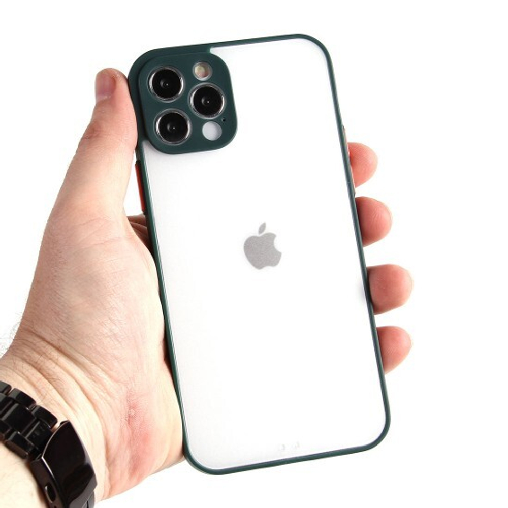 Чехол для iPhone 12 Pro, прозрачный, матовый, 0,5 мм, 012507 Зеленый
