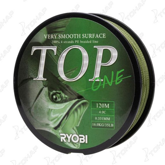 Шнур TOP PE4X-120M 4,0/d-0.331mm Dark green Ryobi