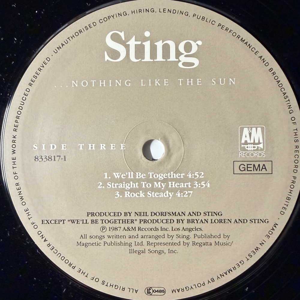 Sting - Nothing Like The Sun 2LP (Германия 1987г.)