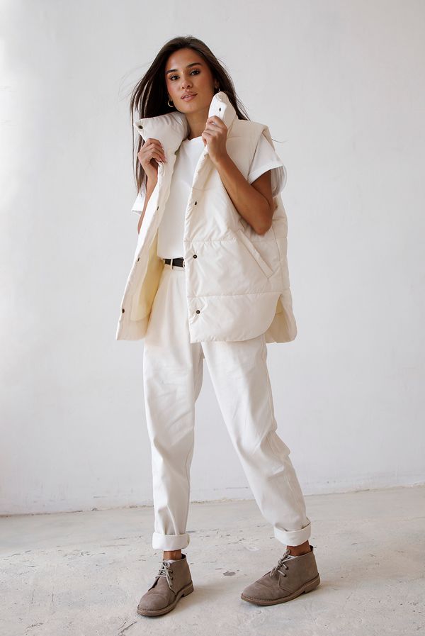 Жилет женский утеплённый айвори - фото 7