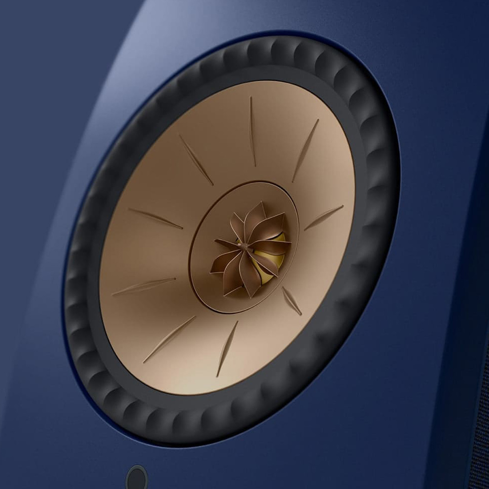KEF LSX II Cobalt Blue активная беспроводная полочная акустическая система (пара) + напольные стойки KEF S1 Floor Stand (пара)