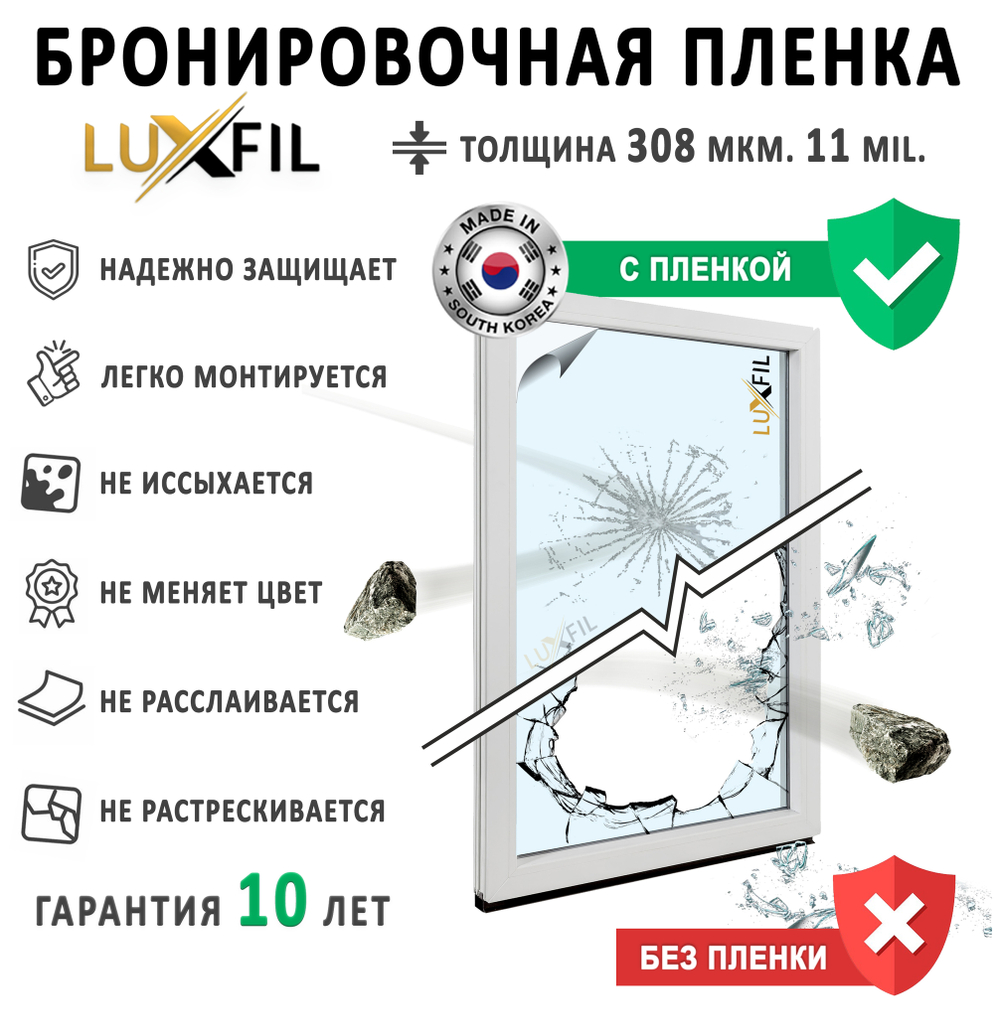 Бронировочная пленка по классу защиты Р2А 308 мкм (А1)