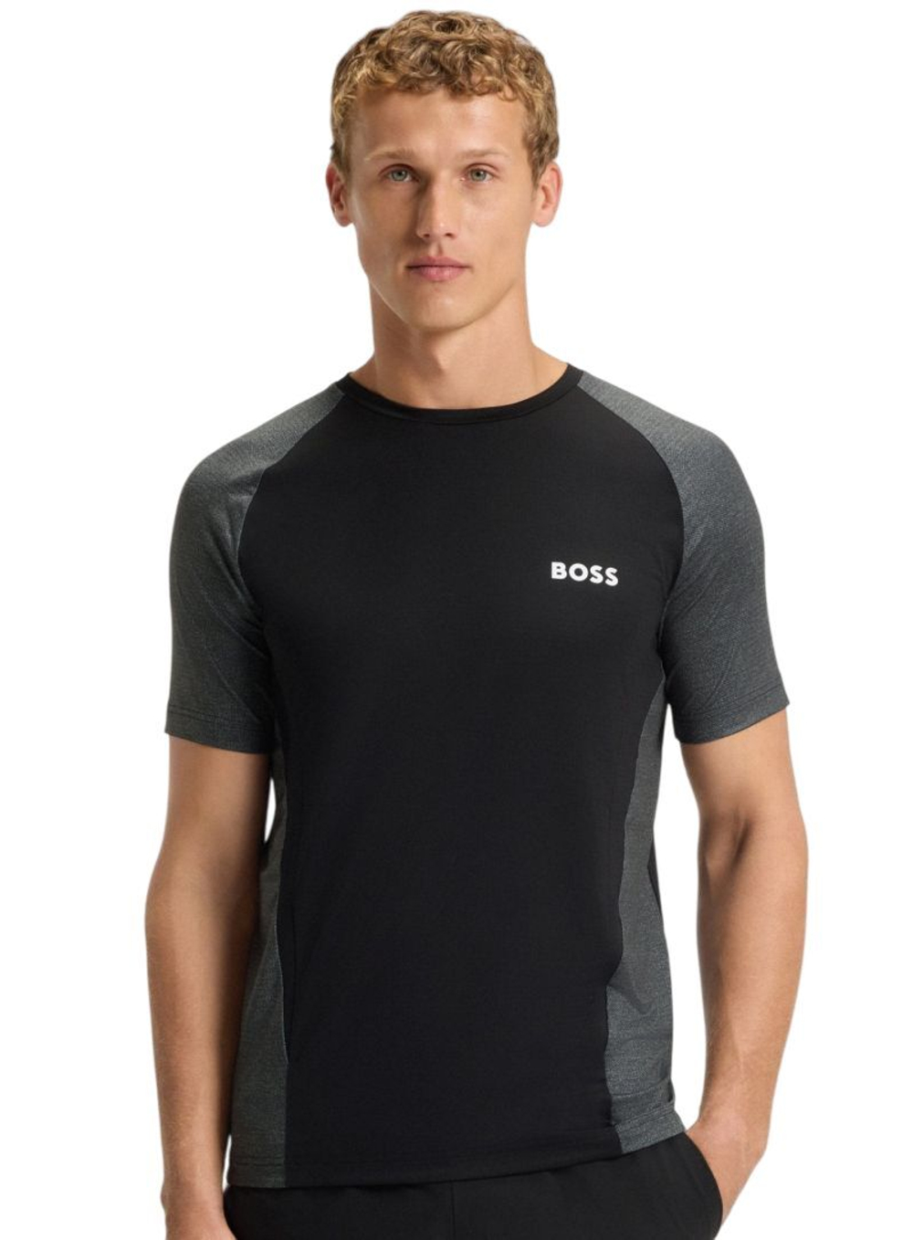 Мужская теннисная футболка BOSS MatchМяч TOC Slim-Fit - black