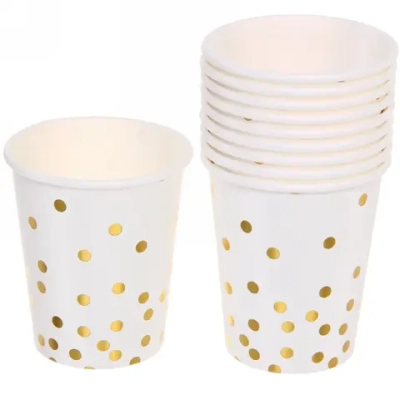 Стакан бумажный 0,2л в наборе 10 шт «Конфетти» белый