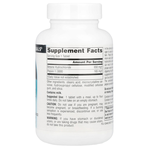 Source Naturals, бетаина гидрохлорид, 90 таблеток