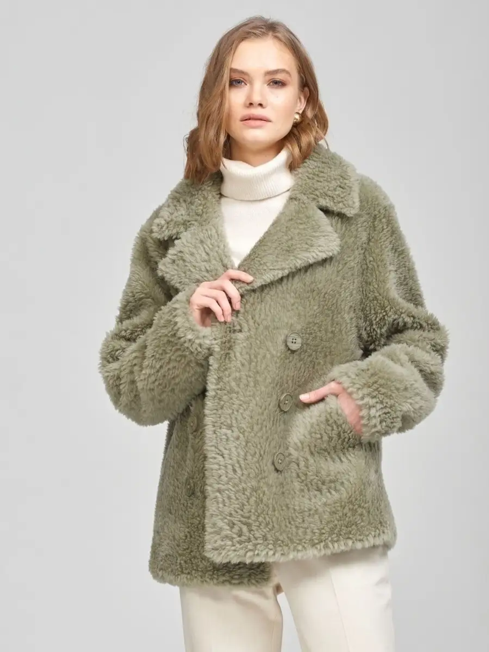 Куртка из меха шуба тедди чебурашка, SilverFox (арт. S1136rm012bz)