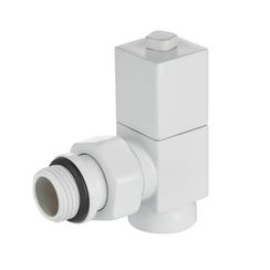 Набор дизайн-вентилей Royal Thermo CUBE, угловой (белый) 1/2quot;