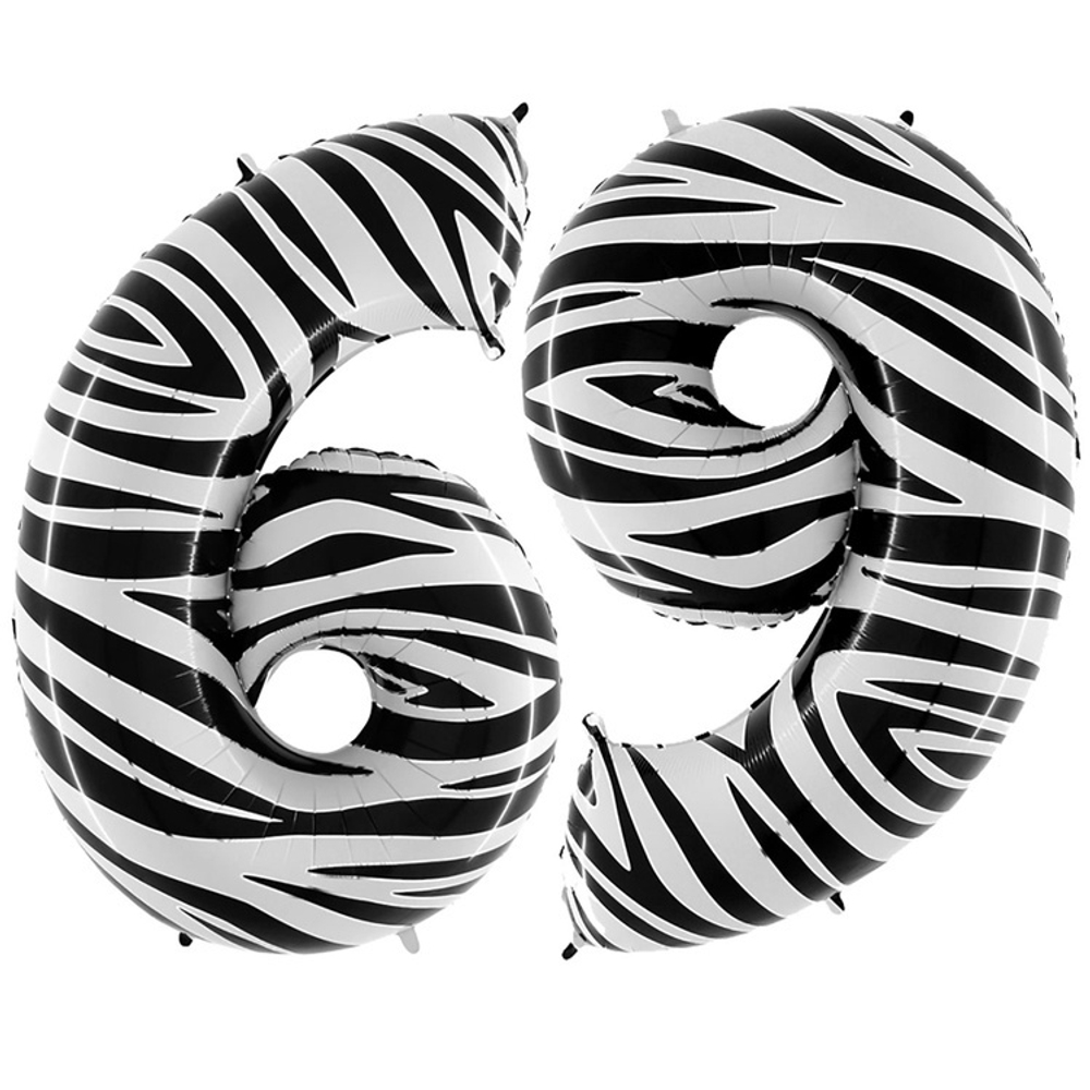 Шар ЦИФРА 6/9 Zebra 40" 102 см